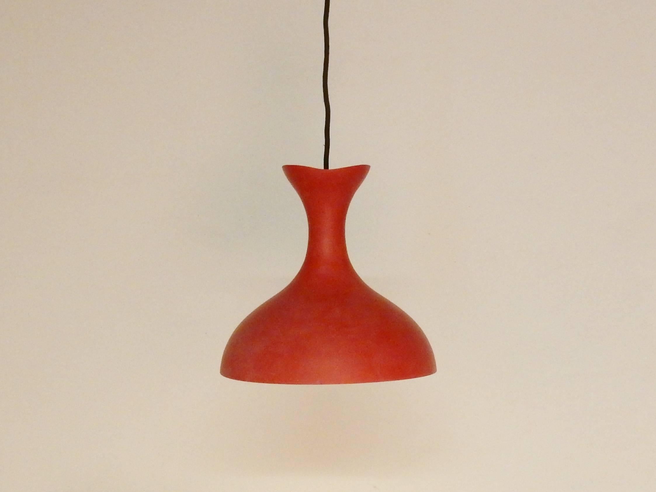 Mid-Century Modern Mid-Century Scandinavian Pendant Light in a Beautiful Old Red Color