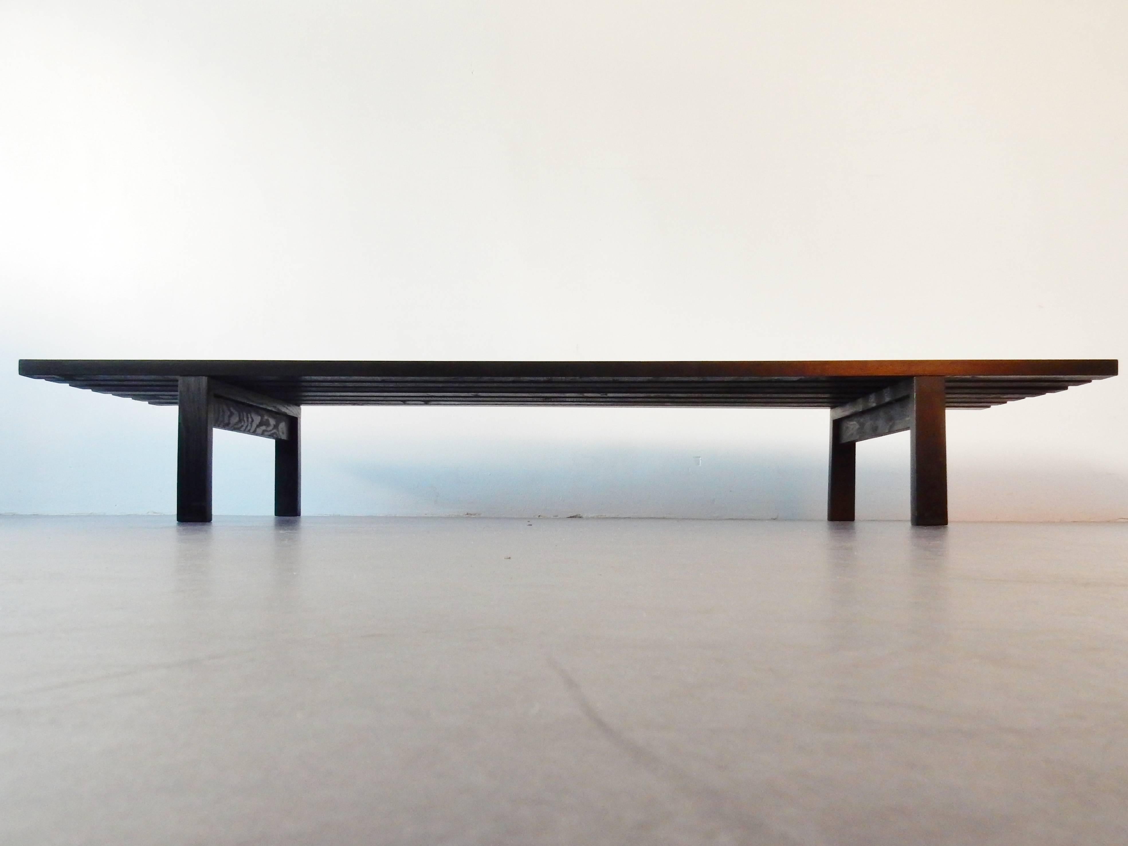 Model 'BZ82' Wooden Slat Bench or Sofa by Martin Visser for 't Spectrum, 1960s In Good Condition In Steenwijk, NL