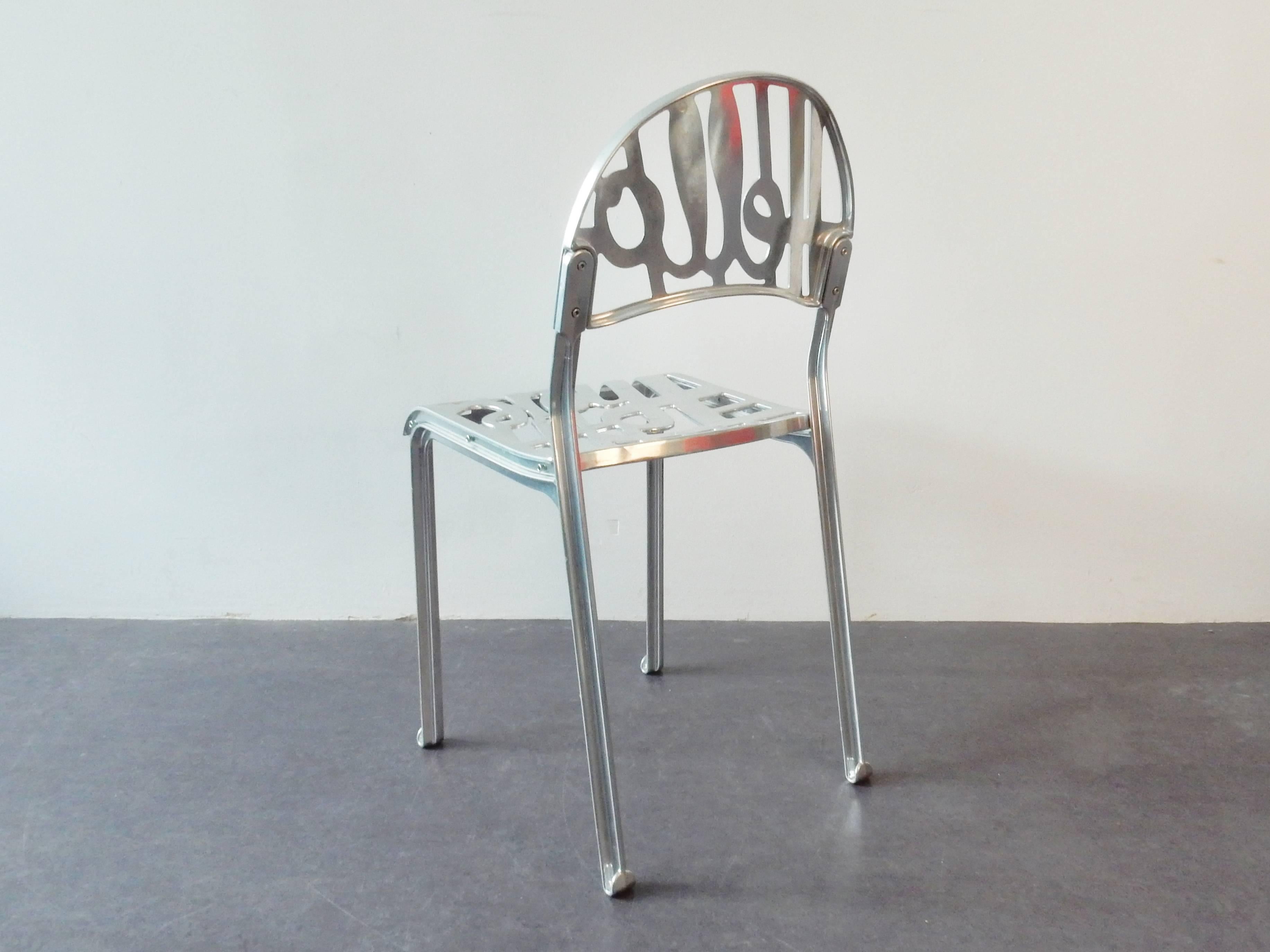 'Hello There' Chair in Aluminium, Jeremy Harvey for Artifort, Netherlands, 1970s In Good Condition In Steenwijk, NL