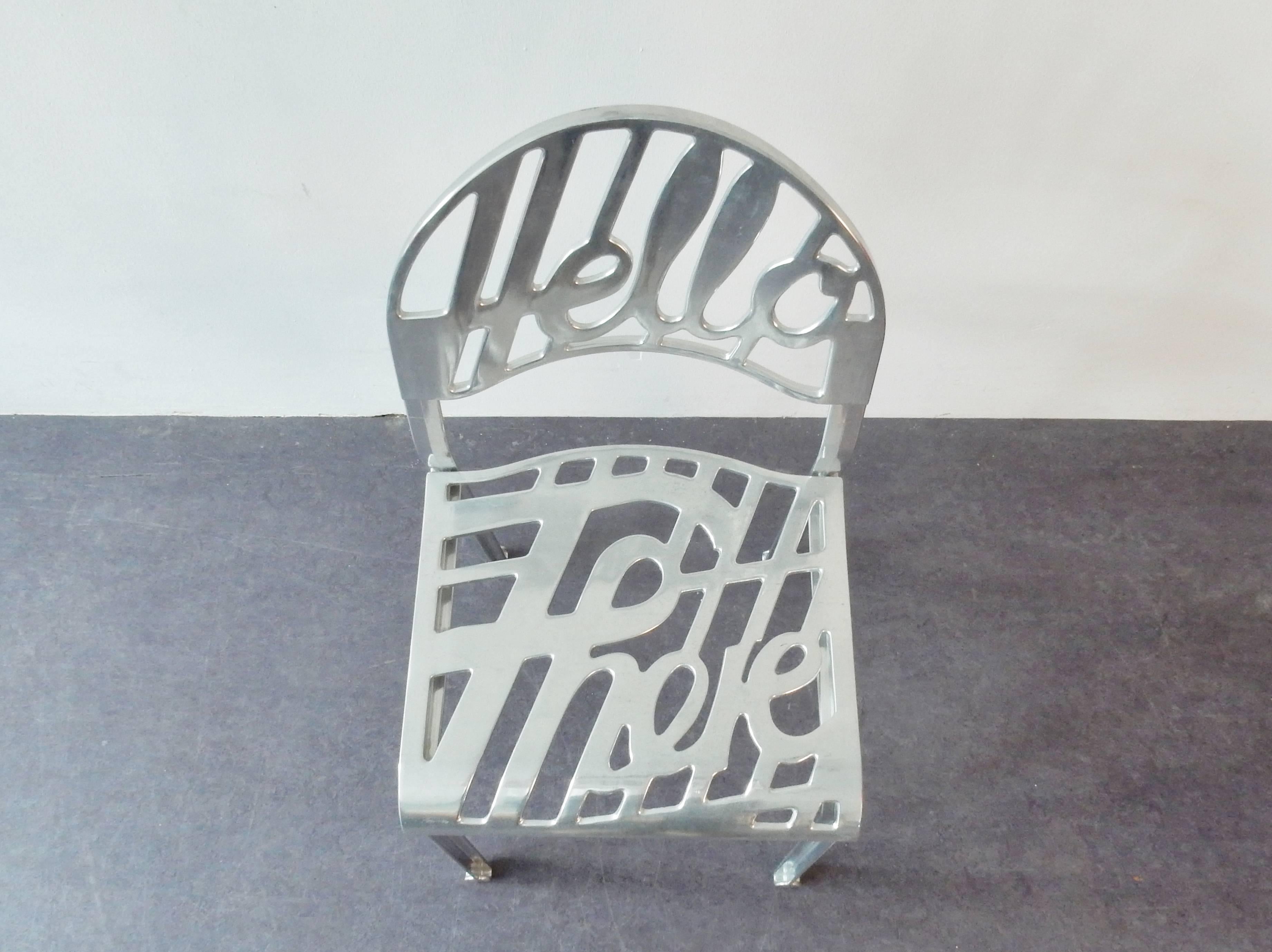 Mid-Century Modern 'Hello There' Chair in Aluminium, Jeremy Harvey for Artifort, Netherlands, 1970s