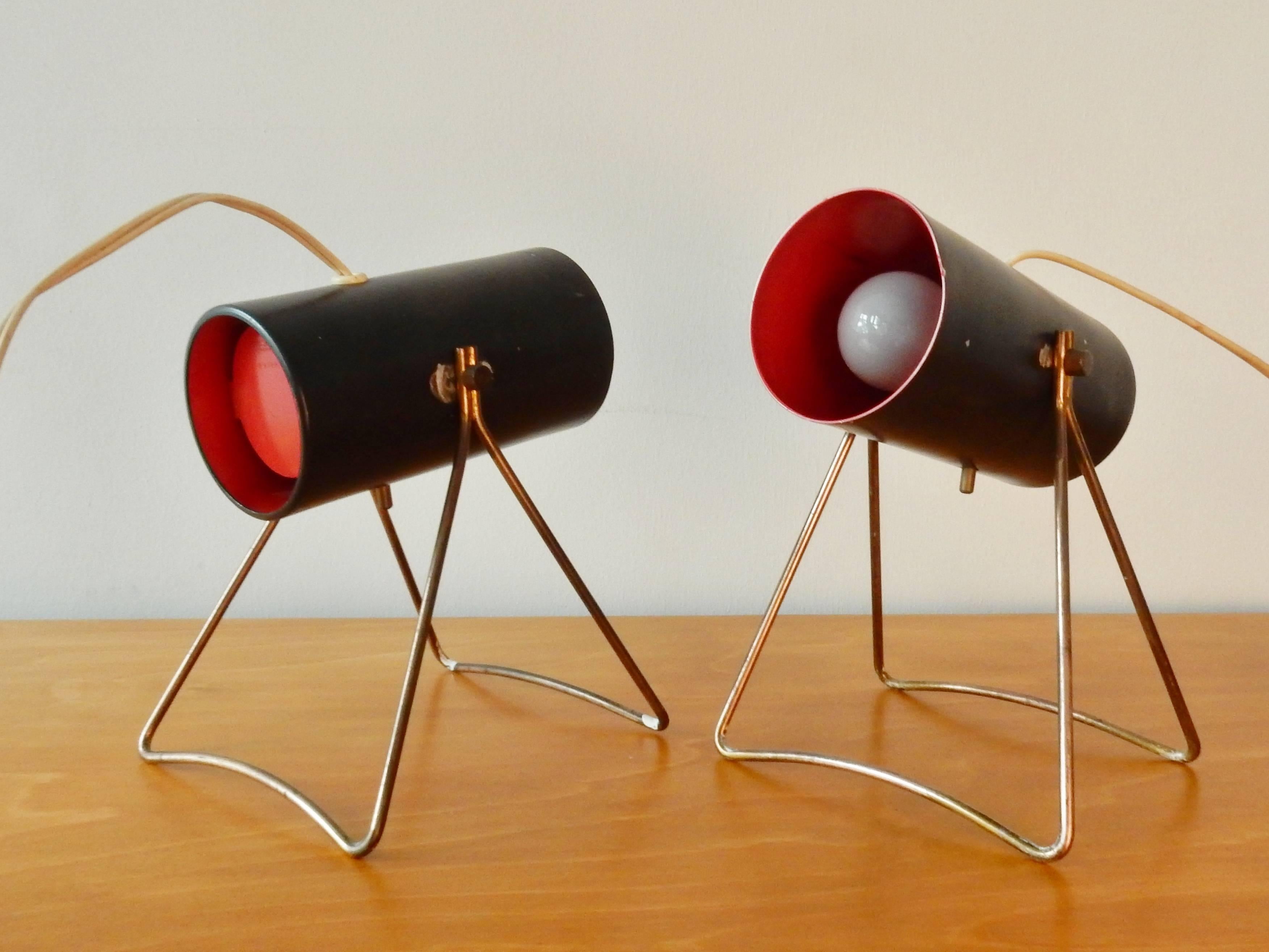 Set of Two Rare Table Lamps by Svend Aage Holm Sørensen for ASEA, Sweden, 1950s In Good Condition For Sale In Steenwijk, NL