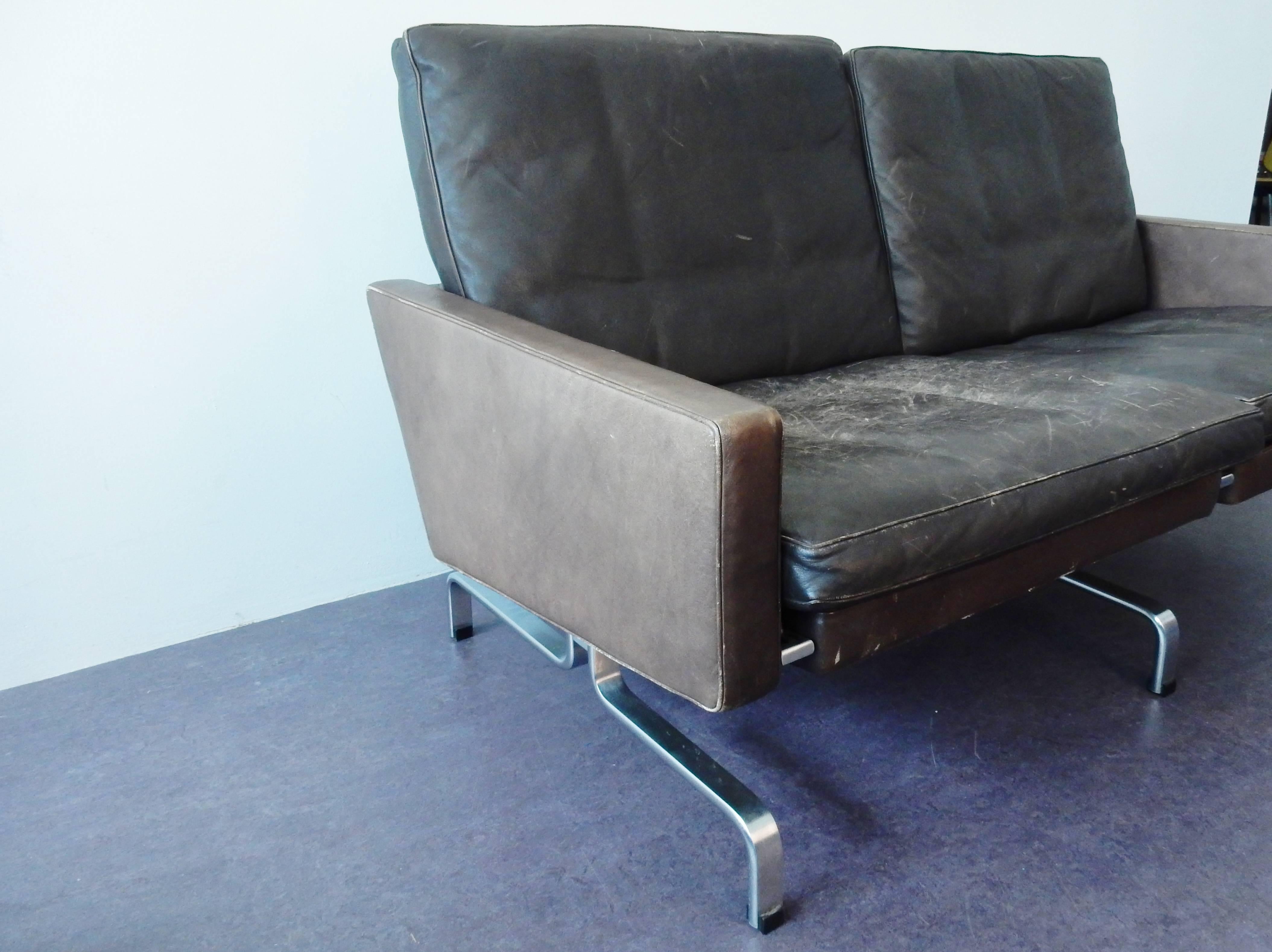 Danish PK 31/2 Sofa in Brown Leather by Poul Kjaerholm for E. Kold Christensen, Denmark