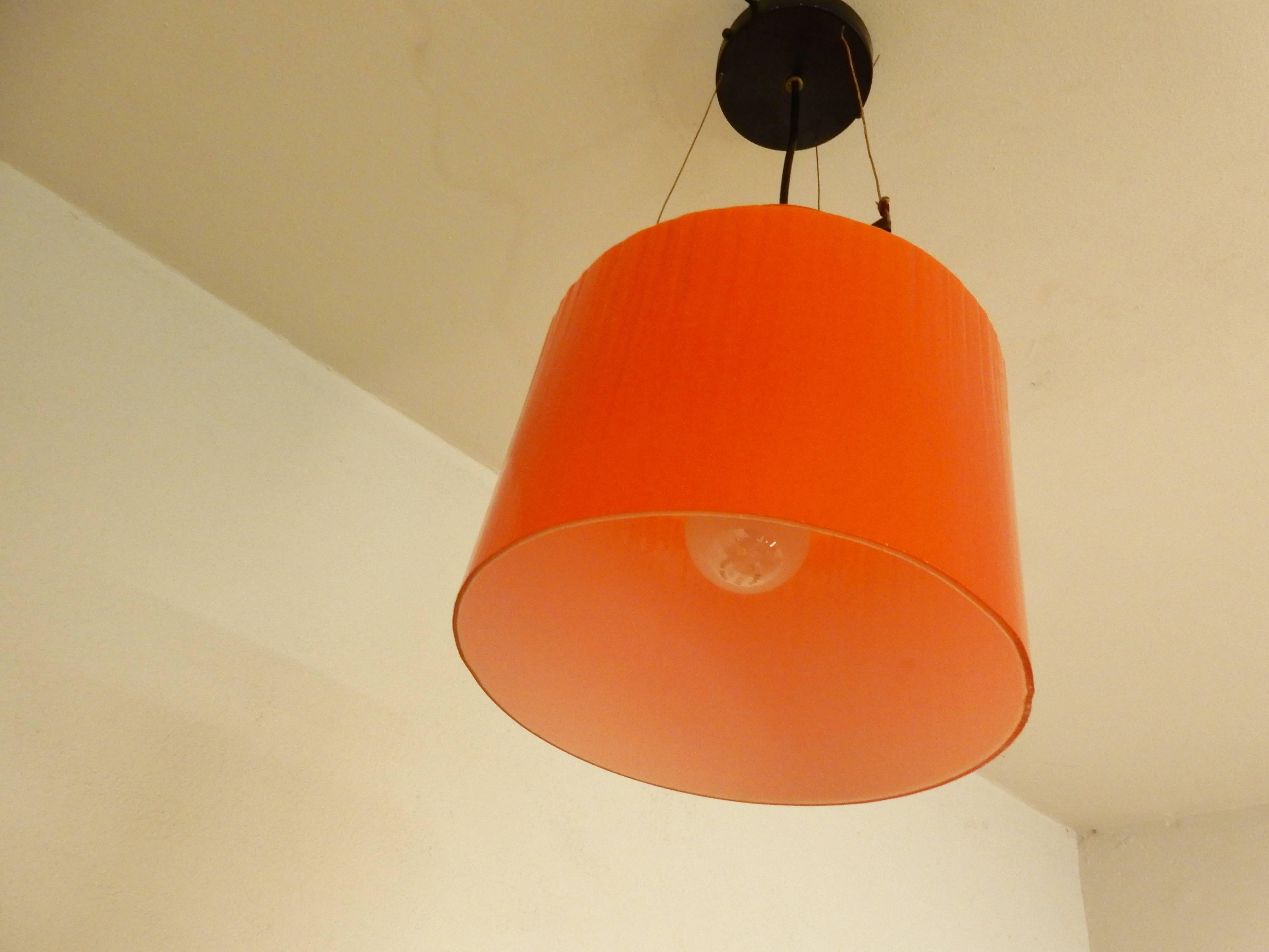 Dutch Ripple Structure Glass Pendant Light from Indoor, Netherlands, Early 1970s For Sale