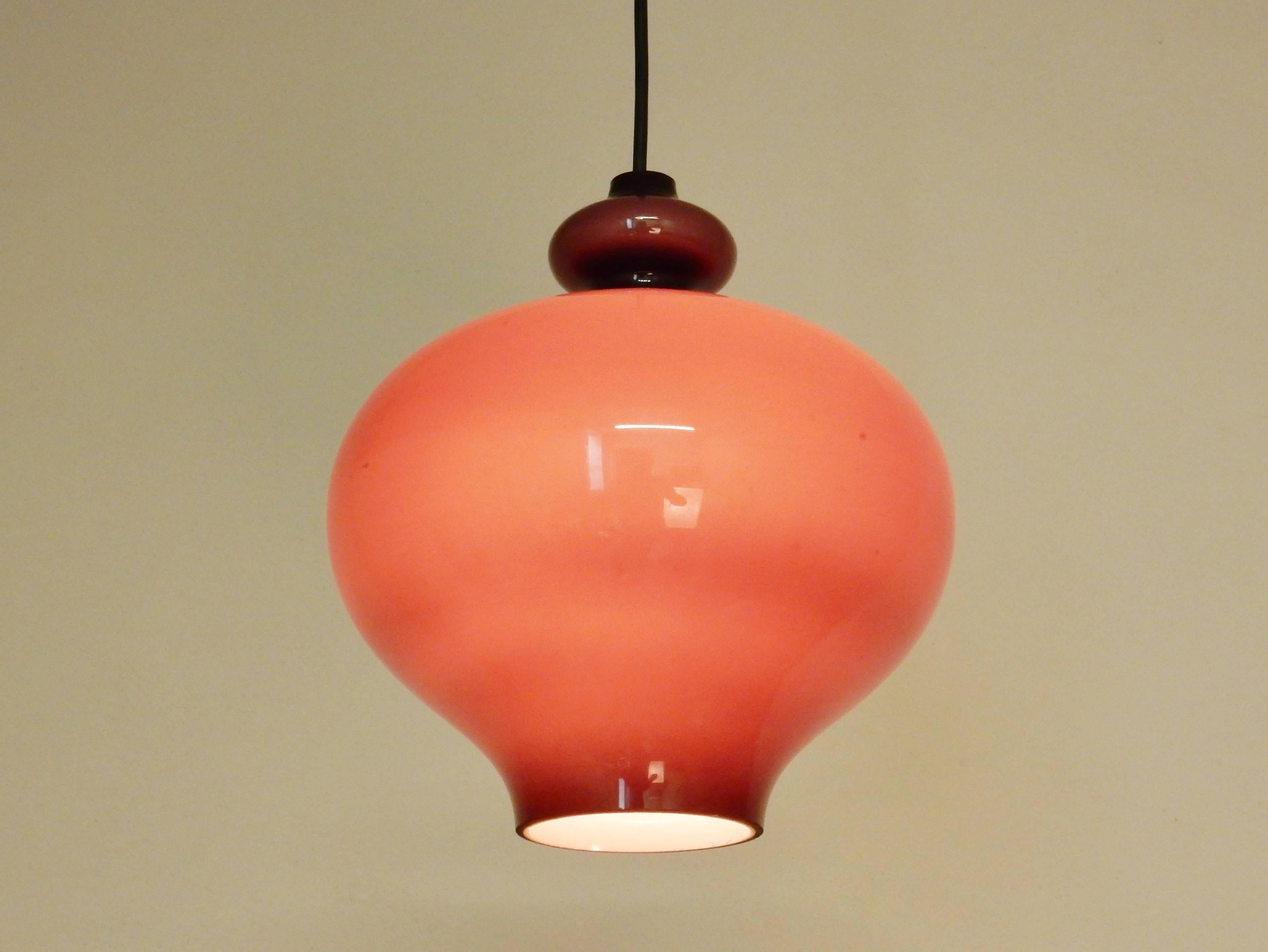 Mid-Century Modern Purple Glass Pendant Lamp by Hans Agne Jakobsson, Sweden, 1960s