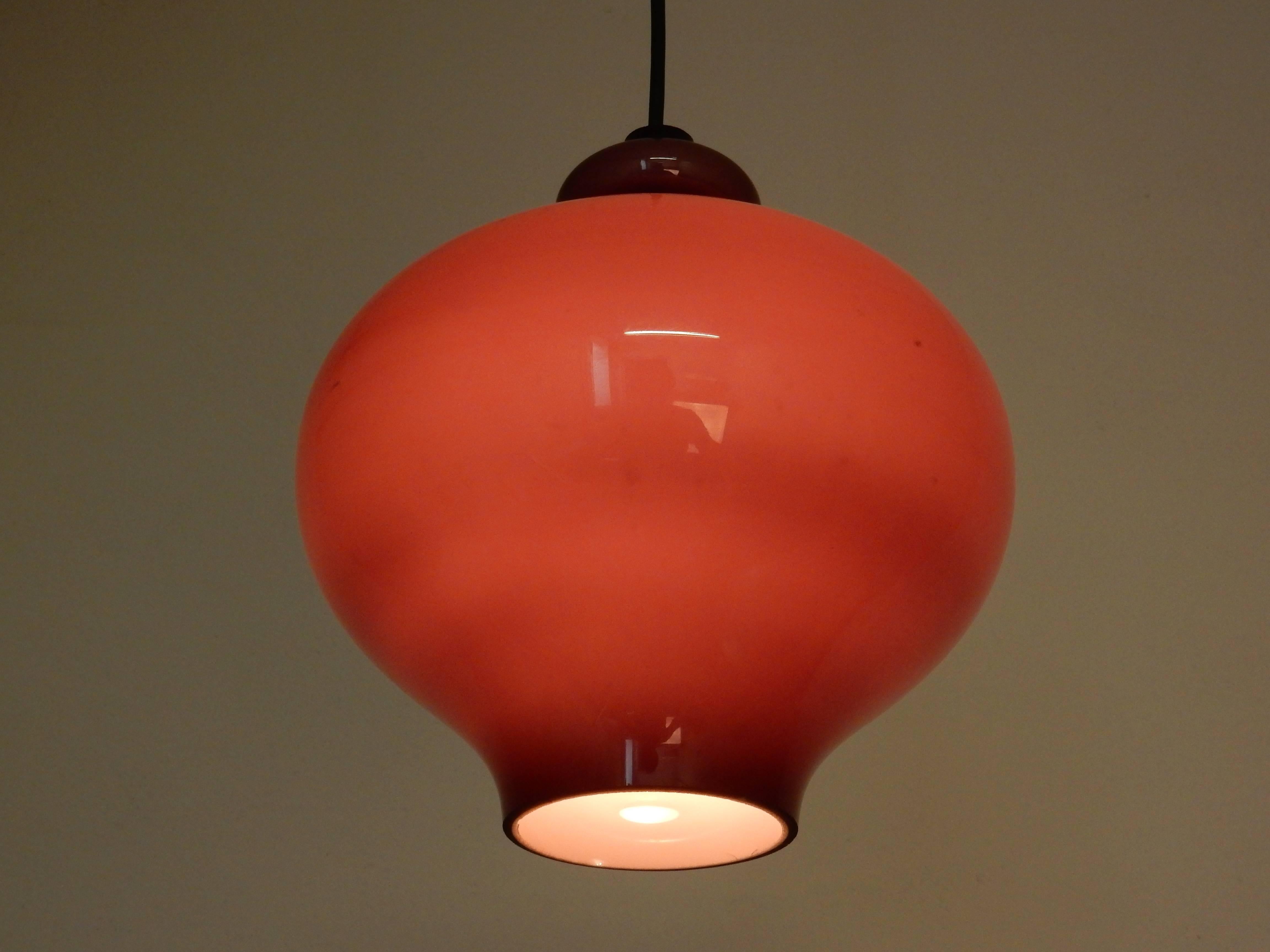 Purple Glass Pendant Lamp by Hans Agne Jakobsson, Sweden, 1960s 1