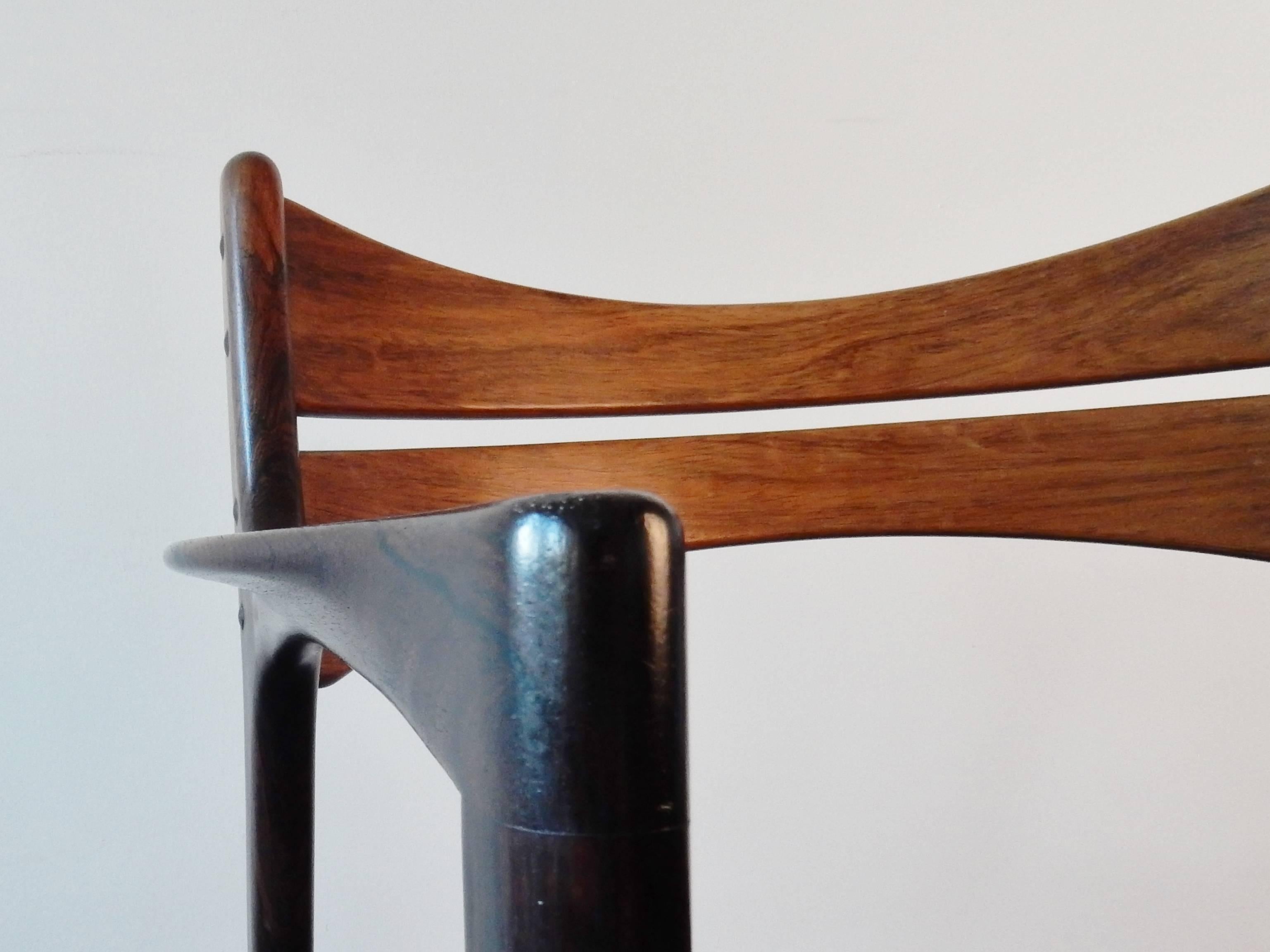 Chair by Erik Buck in Rosewood for Chr Christensens Møbelfabrik Vamdrup, Denmark In Excellent Condition In Steenwijk, NL