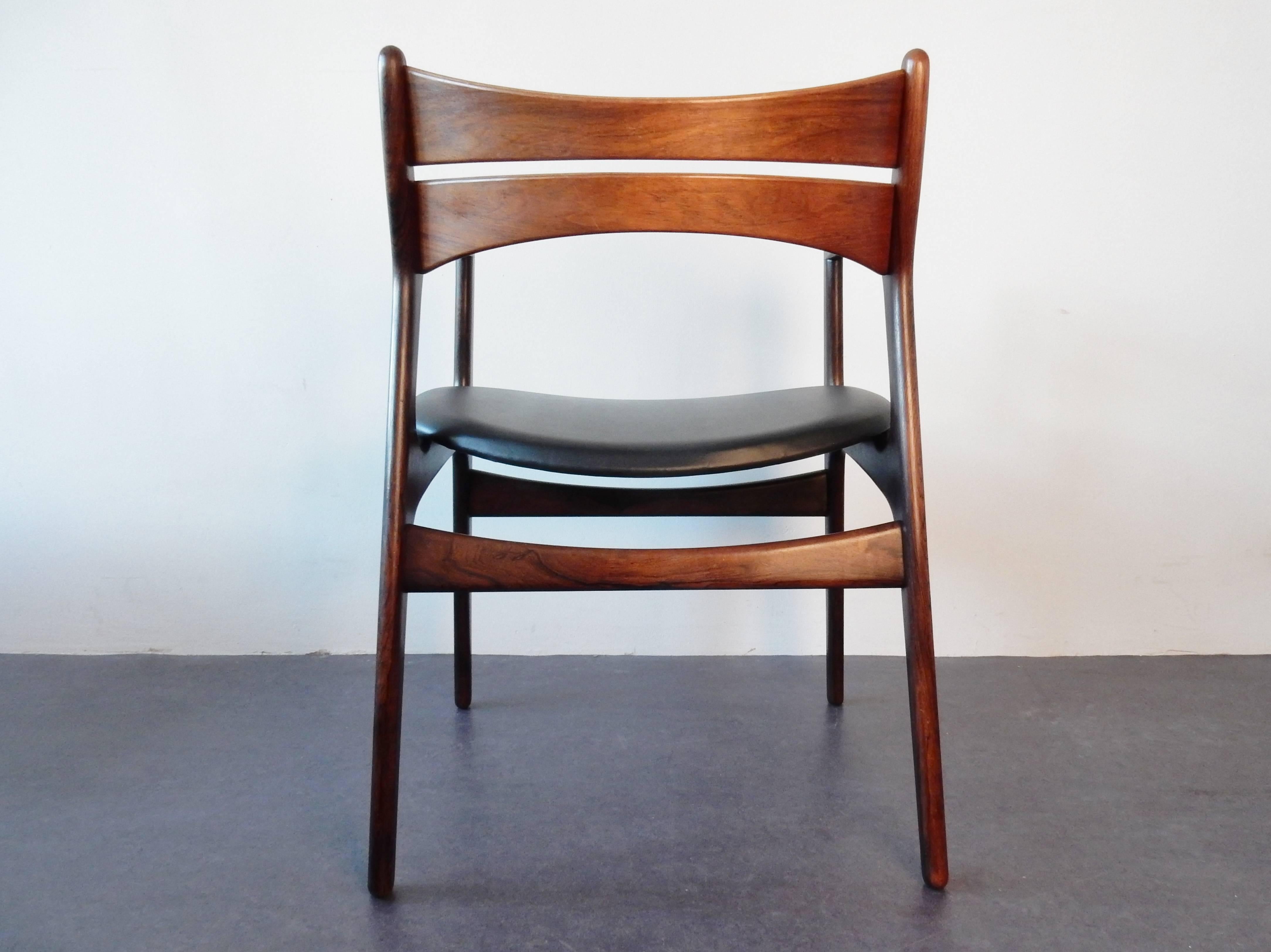 Mid-20th Century Chair by Erik Buck in Rosewood for Chr Christensens Møbelfabrik Vamdrup, Denmark