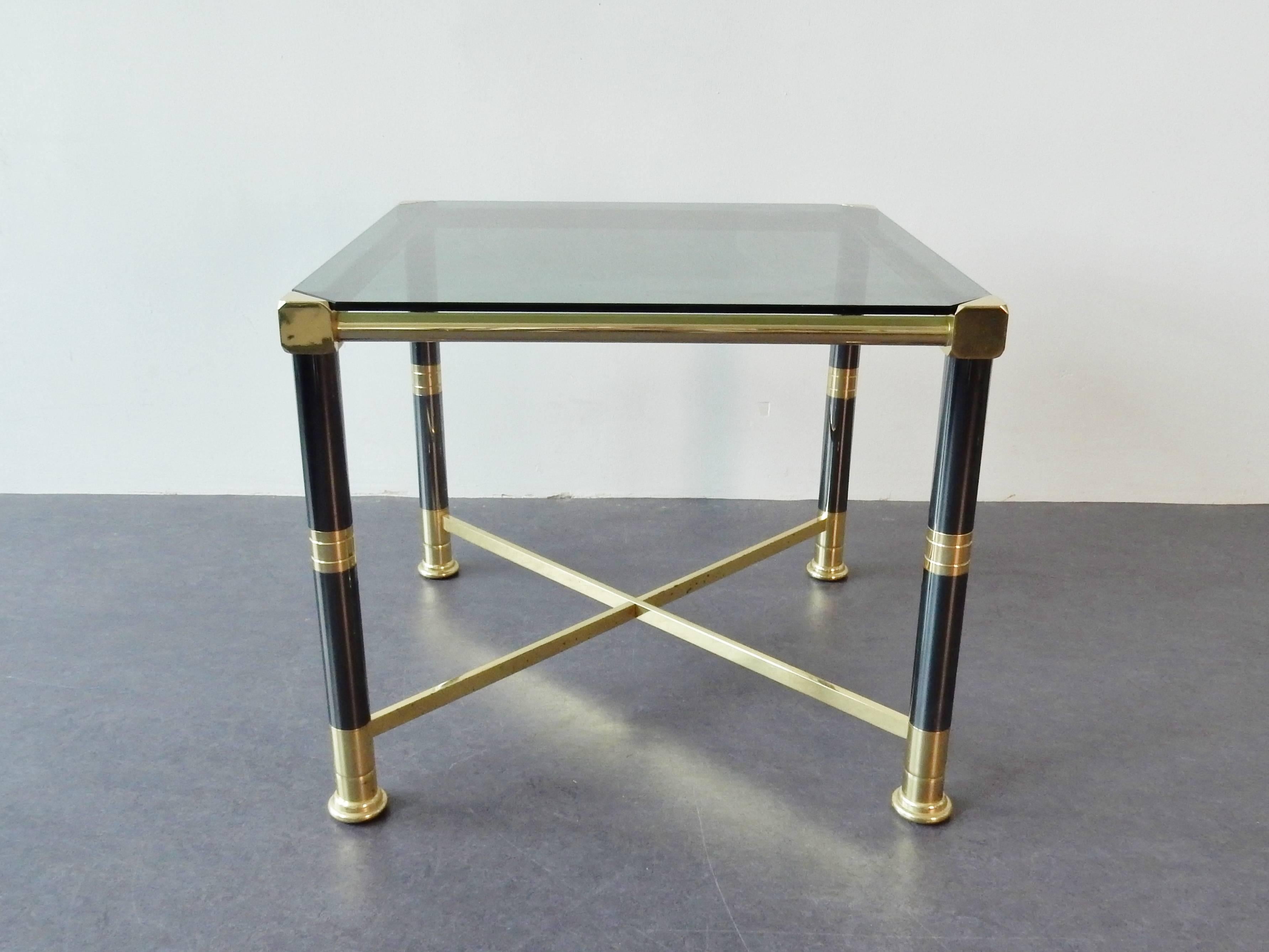 Metal Set of a coffee table and a side table. Hollywood Regency. 1970's