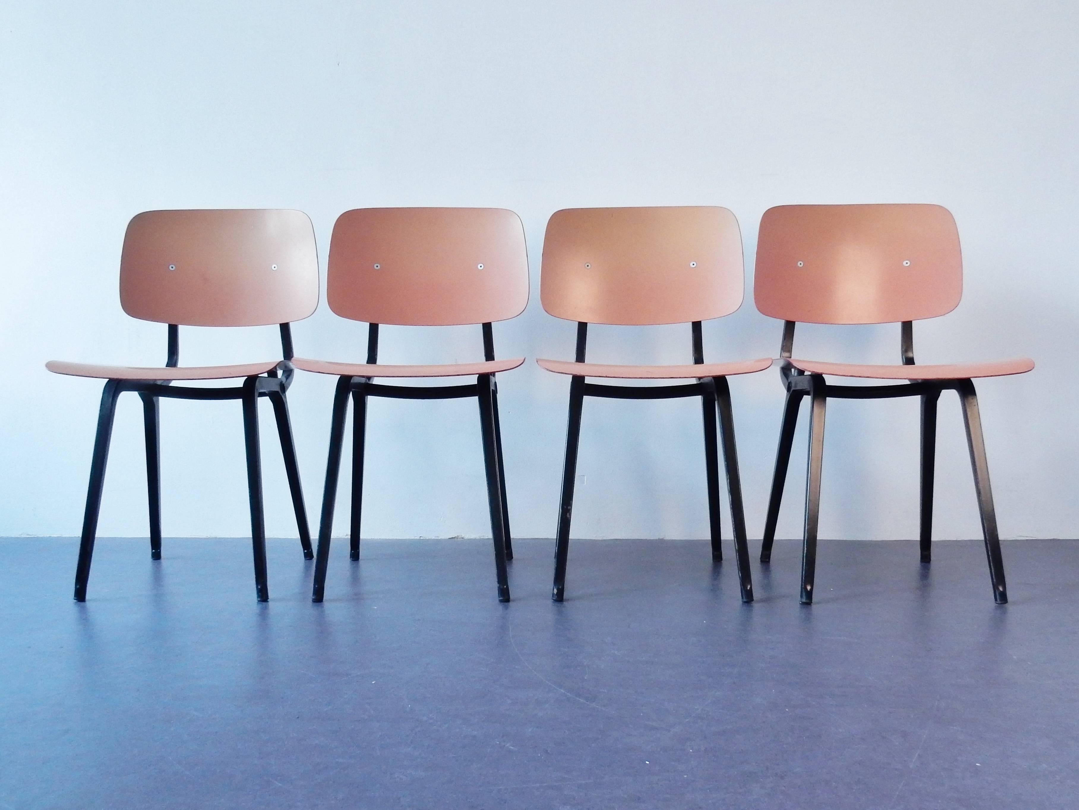 Dutch Set of Four Industrial Chairs, Model Revolt by Friso Kramer for Ahrend de Cirkel