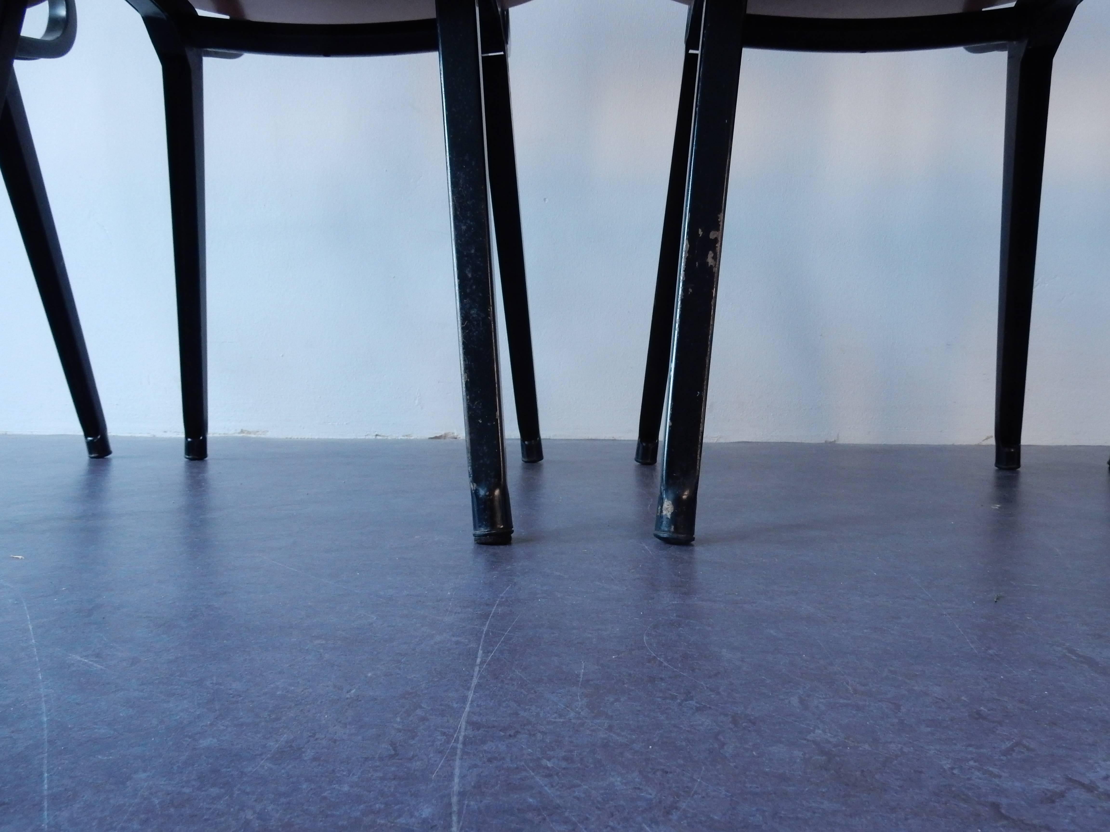 Lacquered Set of Four Industrial Chairs, Model Revolt by Friso Kramer for Ahrend de Cirkel