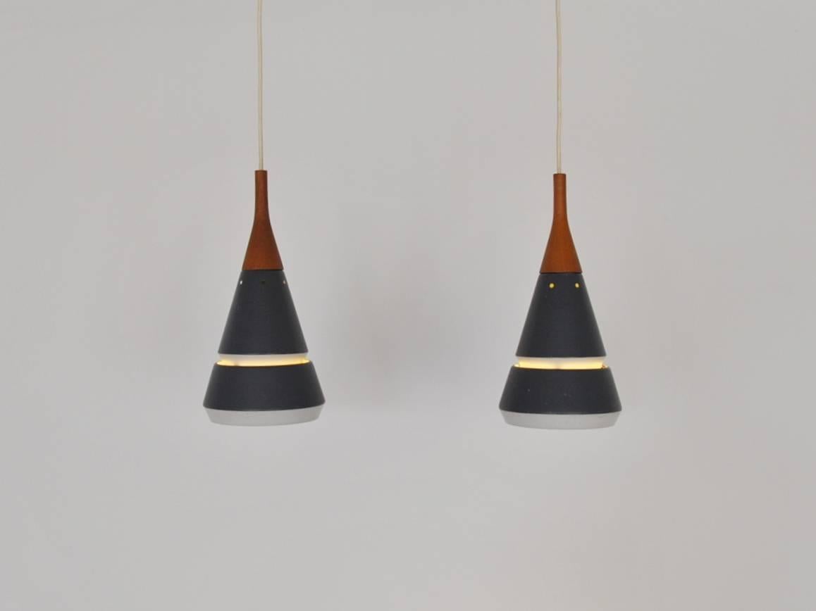 Dutch Set of Two Handsome Pendant Lights by Philips. Netherlands, 1960s