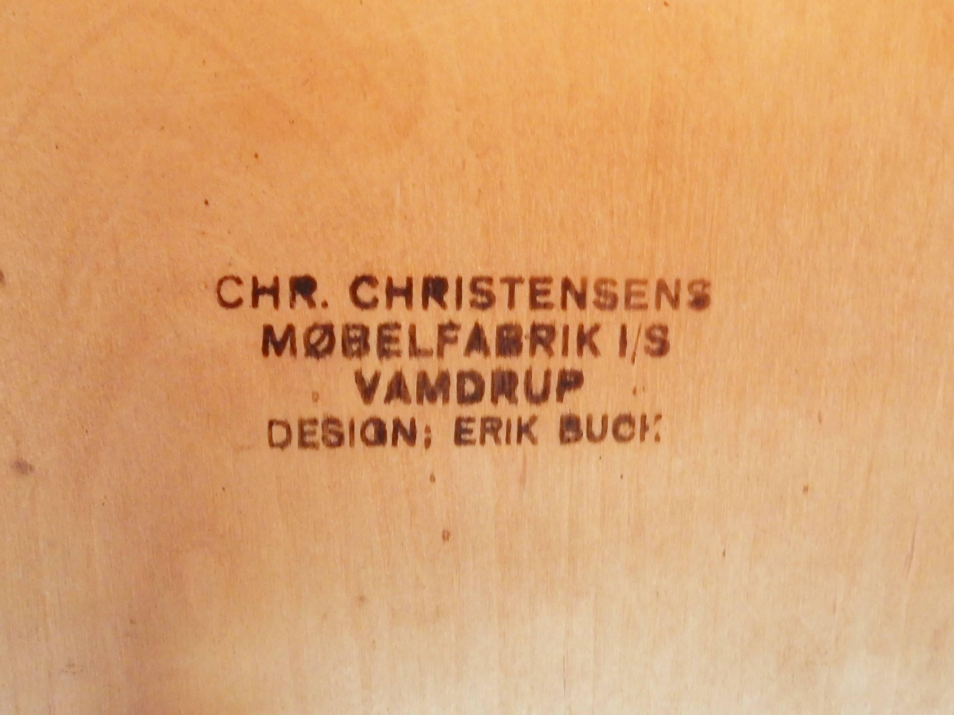 Chair by Erik Buck in Rosewood for Chr Christensens Møbelfabrik Vamdrup, Denmark 1