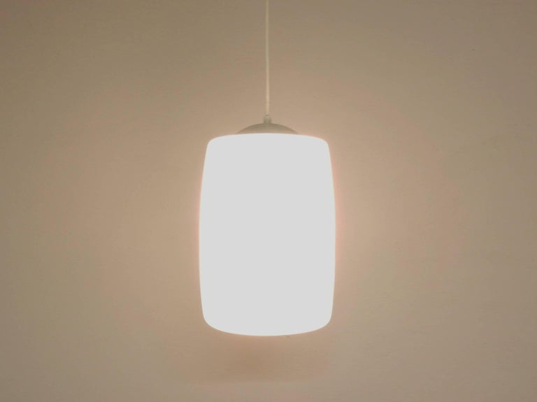 Mid-20th Century Large Stock, Set of 42 Opaline Glass Pendant Lights, Netherlands, 1960s For Sale