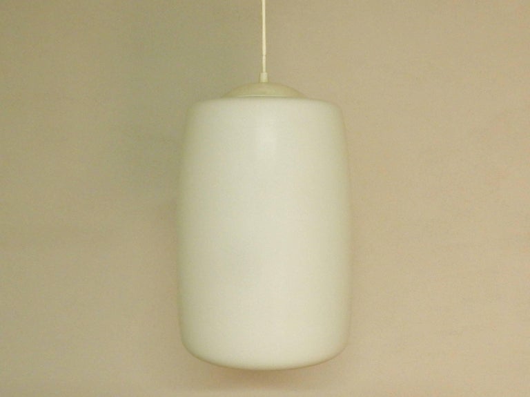 Mid-Century Modern Large Stock, Set of 42 Opaline Glass Pendant Lights, Netherlands, 1960s For Sale