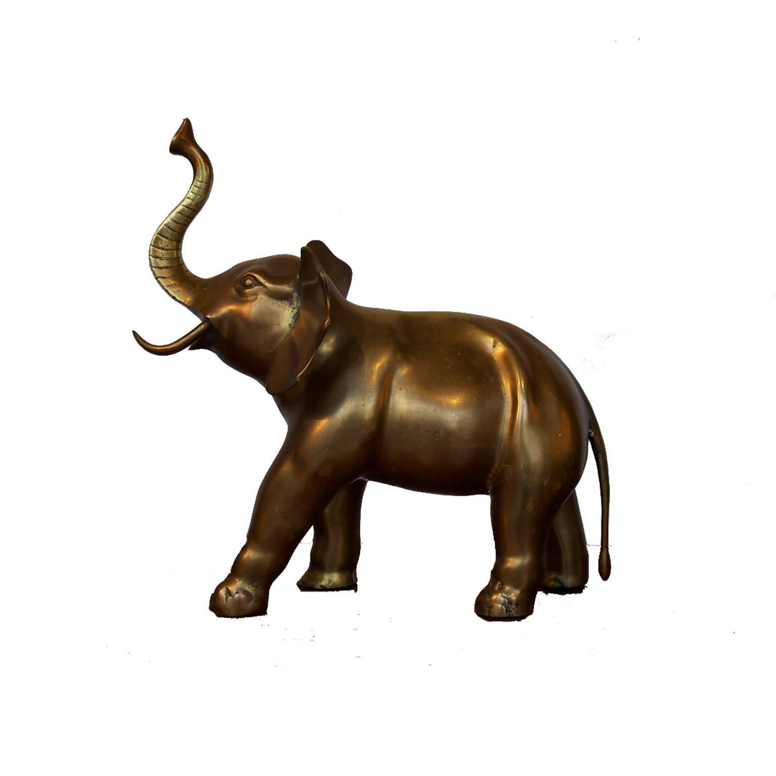 Brass Elephant Sculpture For Sale