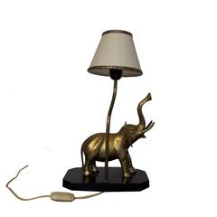 Vintage Maison Charles Style Table Lamp with Brass Elephant