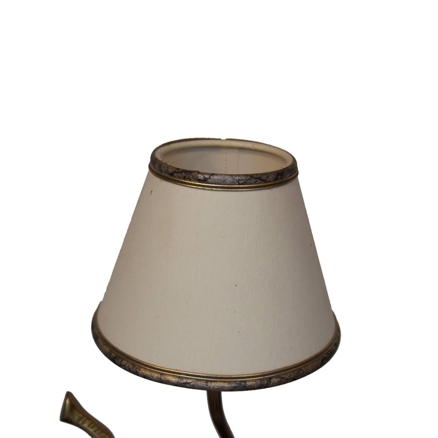 European Maison Charles Style Table Lamp with Brass Elephant For Sale