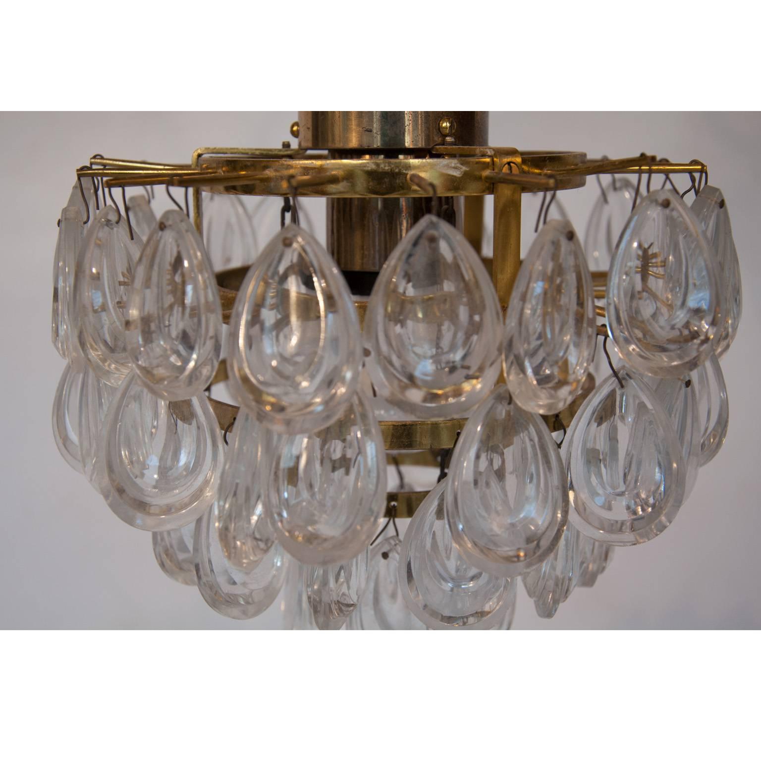 Mid-Century Modern Small Italian Mid-Century Chandelier in the Style of Sciolari For Sale