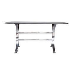 Milo Baughman for Thayer Coggin Dining Table with Smoked Glass