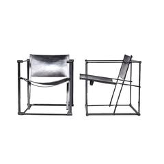 Radboud Van Beekum for Pastoe FM60/61 Lounge Chairs in Leather and Metal