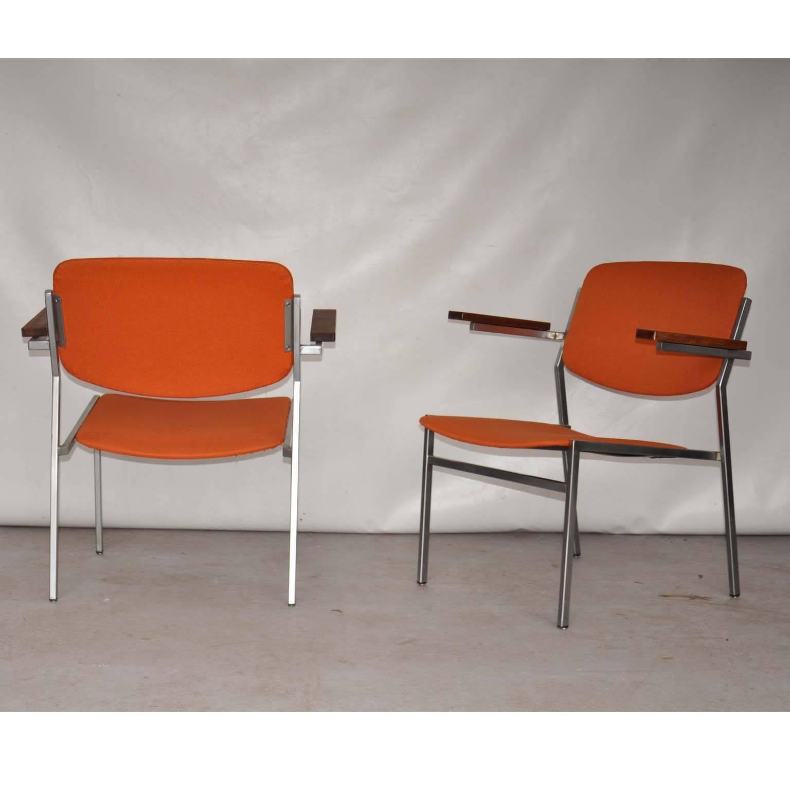 Mid-Century Modern Martin Visser Style Stacking Lounge Chairs For Sale