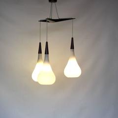 Holmegaard Teardrop Trio White Glass Pendant Light