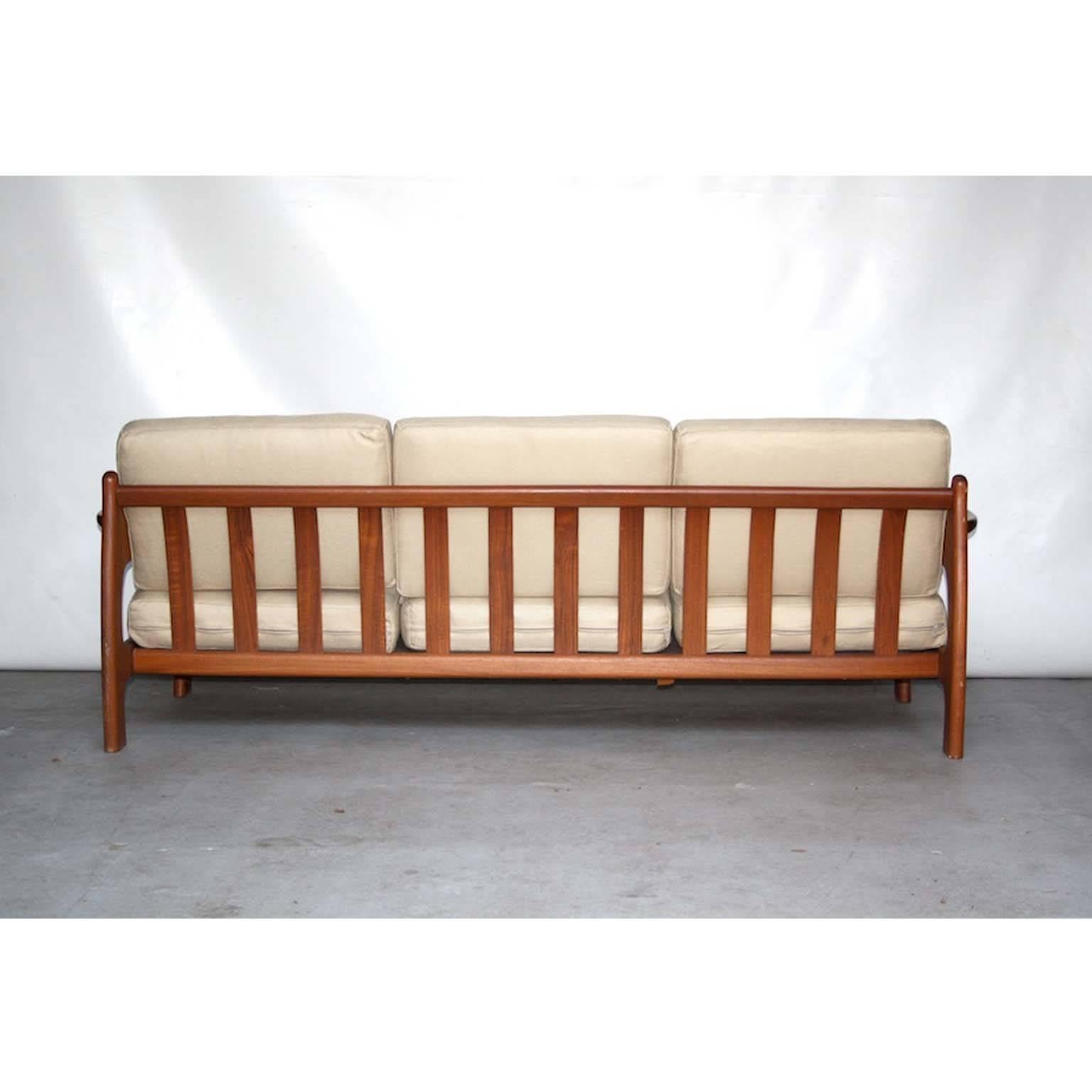 Scandinavian Modern Teak Sofa Attributed to Arne Wahl Iversen for Komfort, Denmark, 1960s