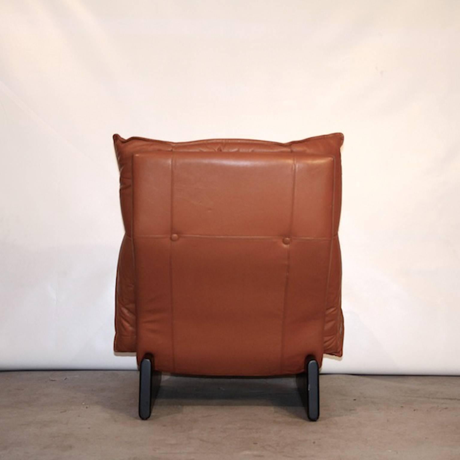 Leather Lounge Chair by Leolux, Dutch Design, 1970s In Good Condition For Sale In Lijnden, Noord-Holland