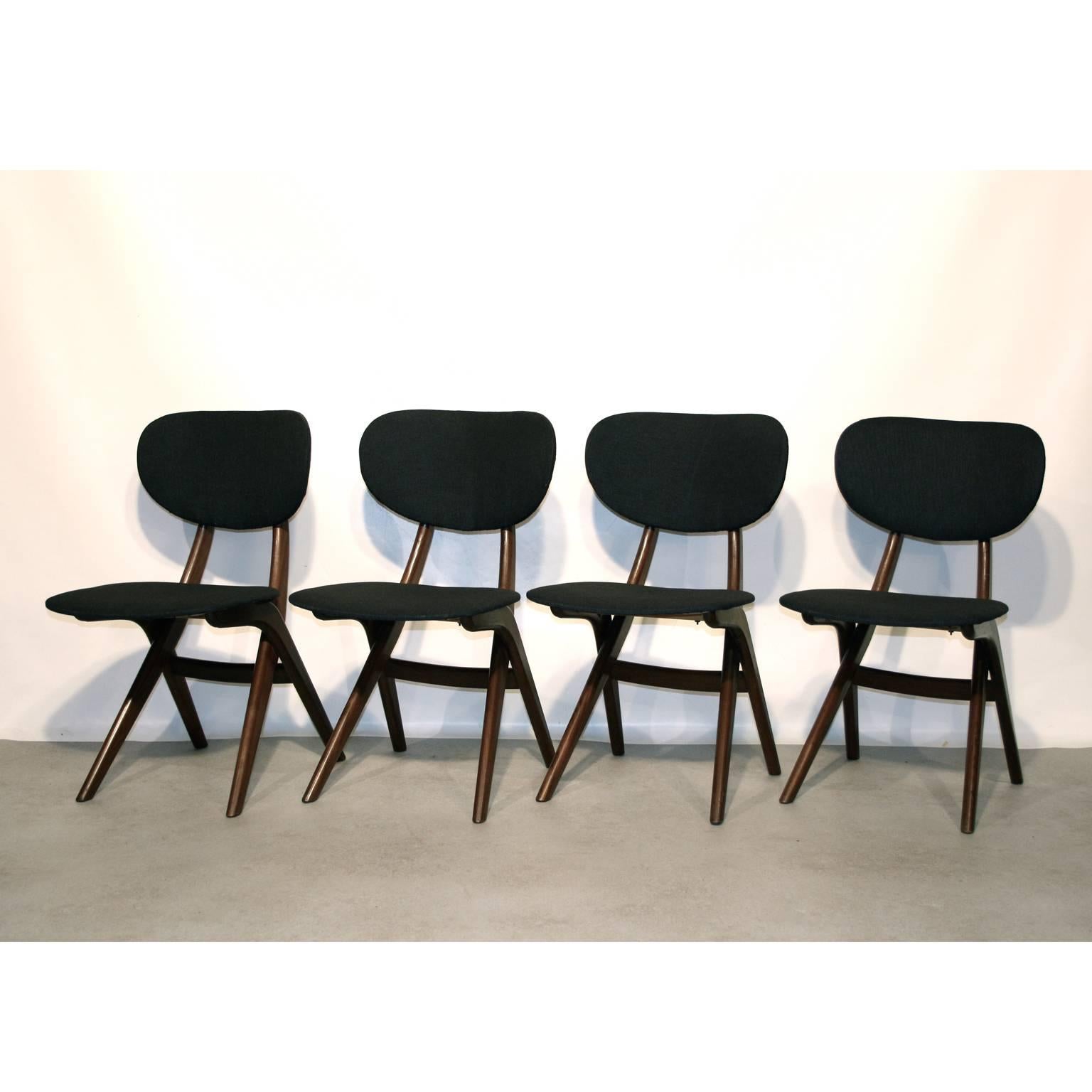 Scandinavian Modern Dining Chairs by Louis Van Teeffelen for Wébé, Dutch Design, 1950s For Sale