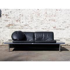 Super Eighties Black Leather Sofa by Harvink, Dutch Design