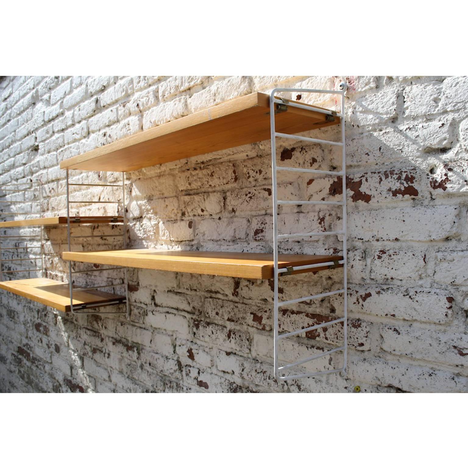 Minimalistic Shelving System by Nils “Nisse” Strinning for String, Sweden, 1949 In Good Condition For Sale In Lijnden, Noord-Holland