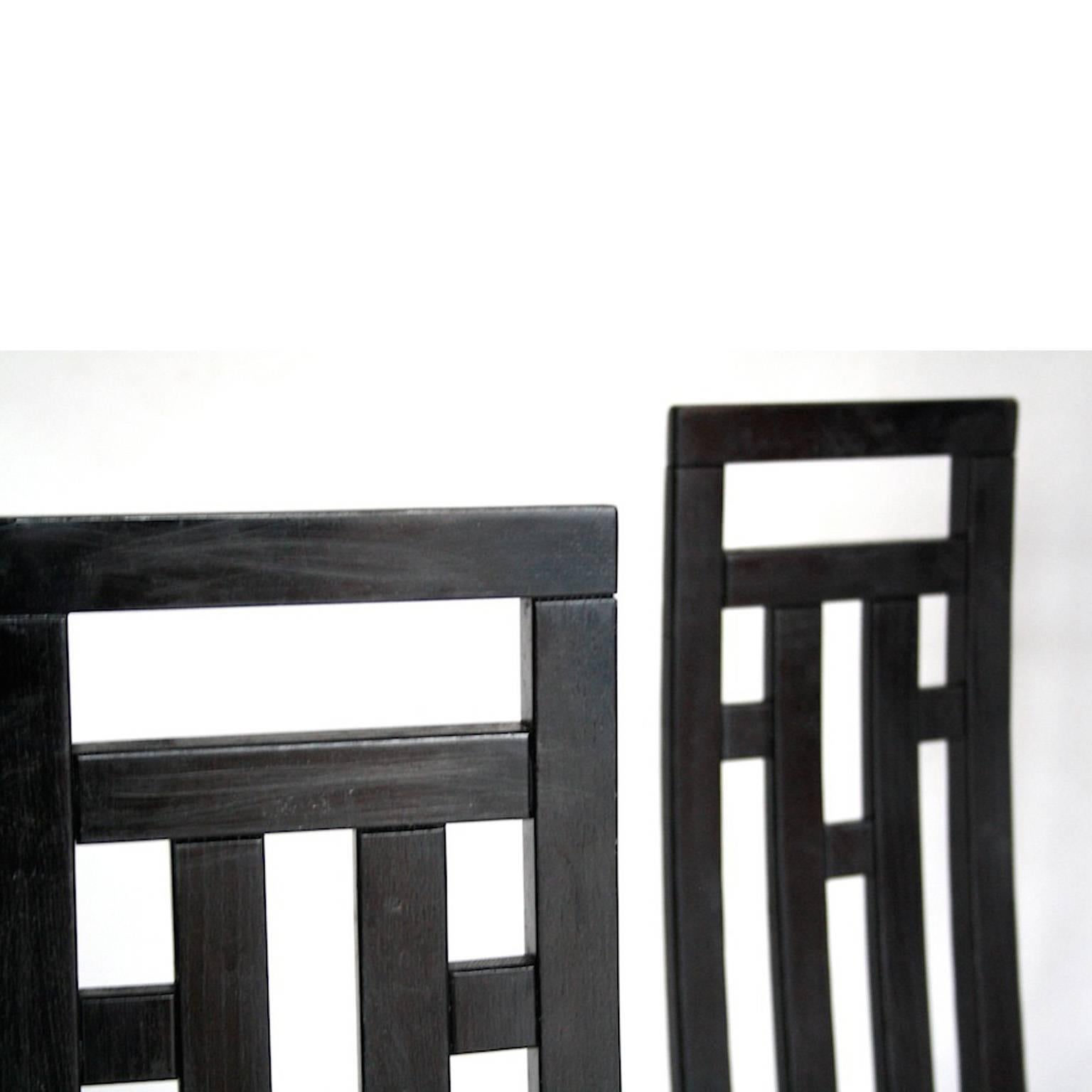 Mid-Century Modern Italian set of Dining Chairs by A. Sibau, 1980 For Sale