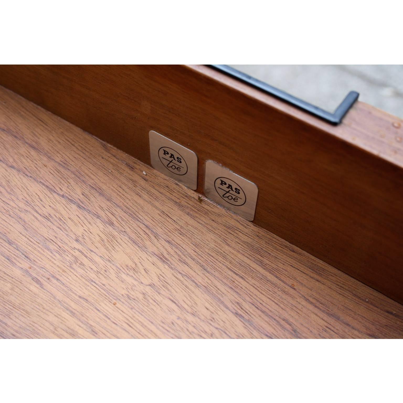 Dutch Auping Beds, Pastoe Cees Braakman “LU11” Headboard with “NU11” Nightstands, 1950 For Sale