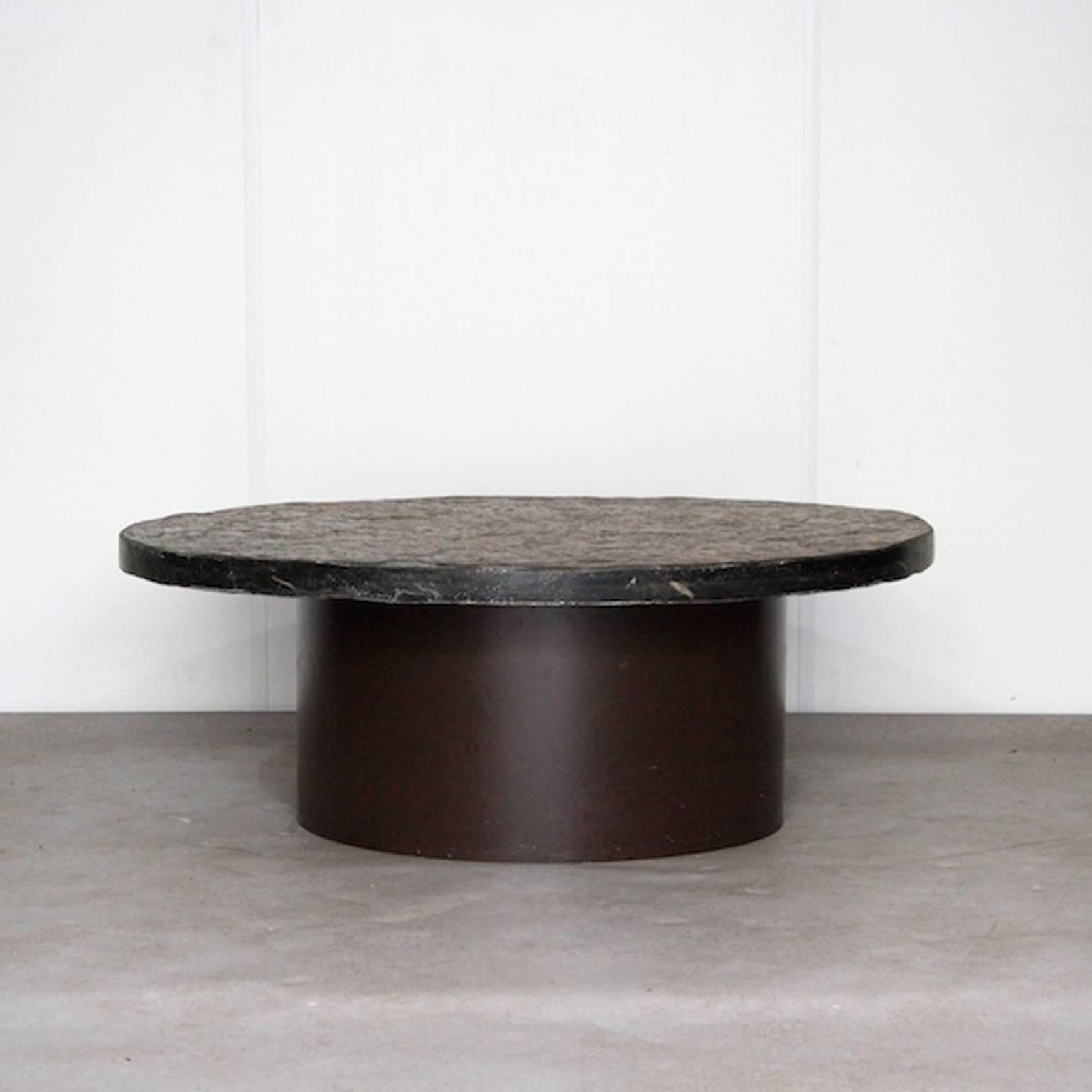 Enameled Brutalist Stone Coffee Table in the Style of Paul Kingma, 1960s