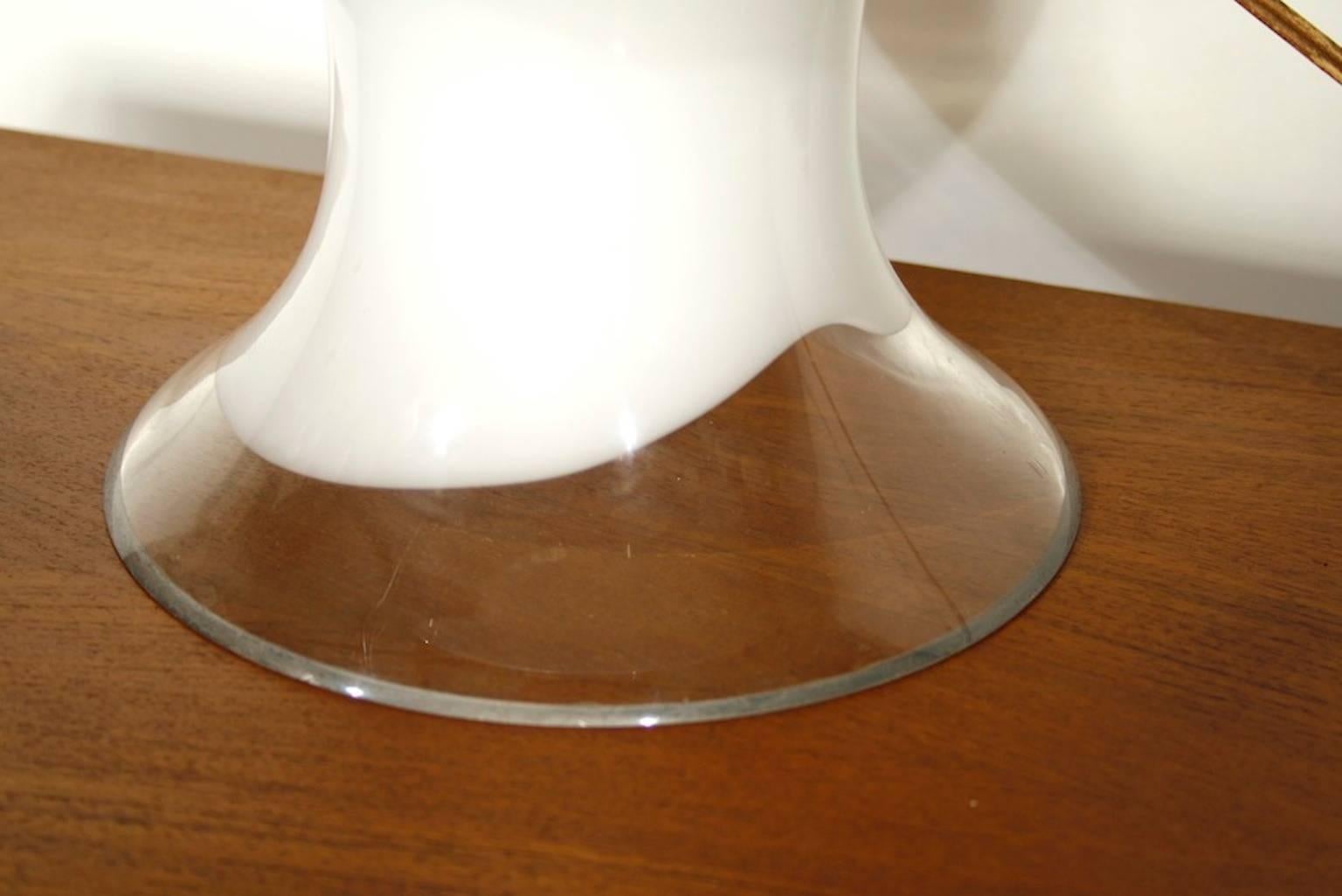Gino Vistoso Murano Glass Mushroom Shaped Table Lamp, Italy, 1960s In Good Condition For Sale In Lijnden, Noord-Holland