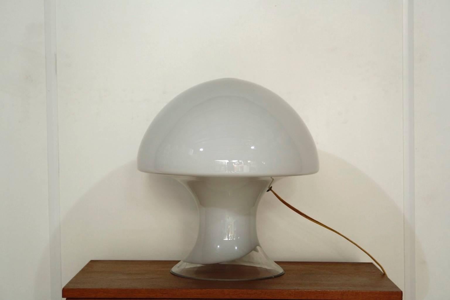 Mid-Century Modern Gino Vistoso Murano Glass Mushroom Shaped Table Lamp, Italy, 1960s For Sale