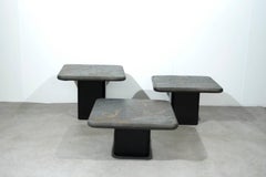 Trio of Marcus Kingma Brutalist Stone Coffee Tables, Dutch Design, 1970s