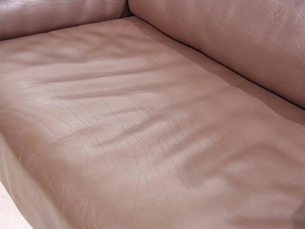De Sede DS47 Two-Seat Sofa in Dark Brown Buffalo Leather, Switzerland, 1970s For Sale 1