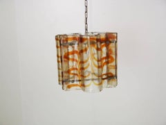 Large solid glass chandelier, Murano, Italy 1970's