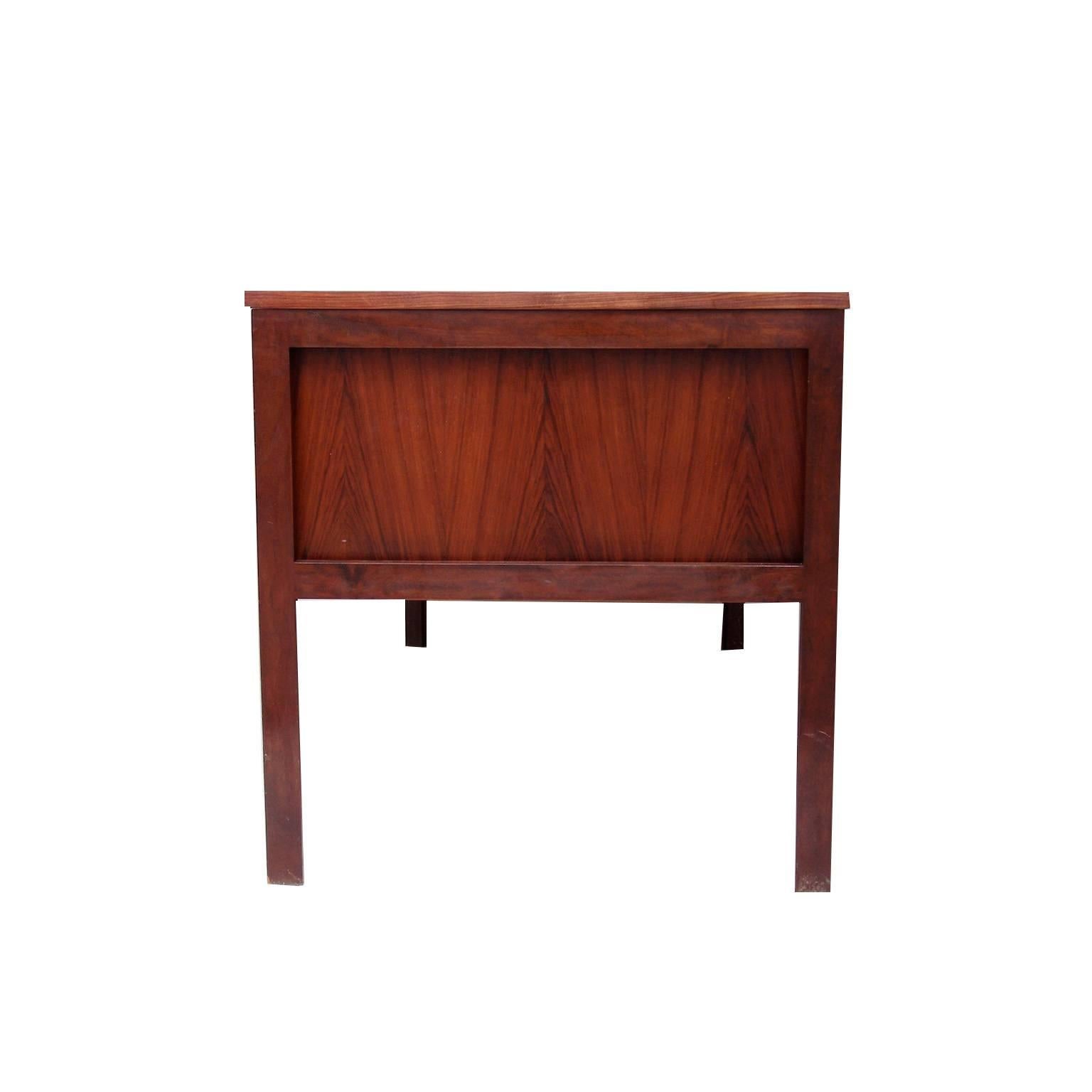 Veneer Mid-Century Danish Rosewood Desk For Sale