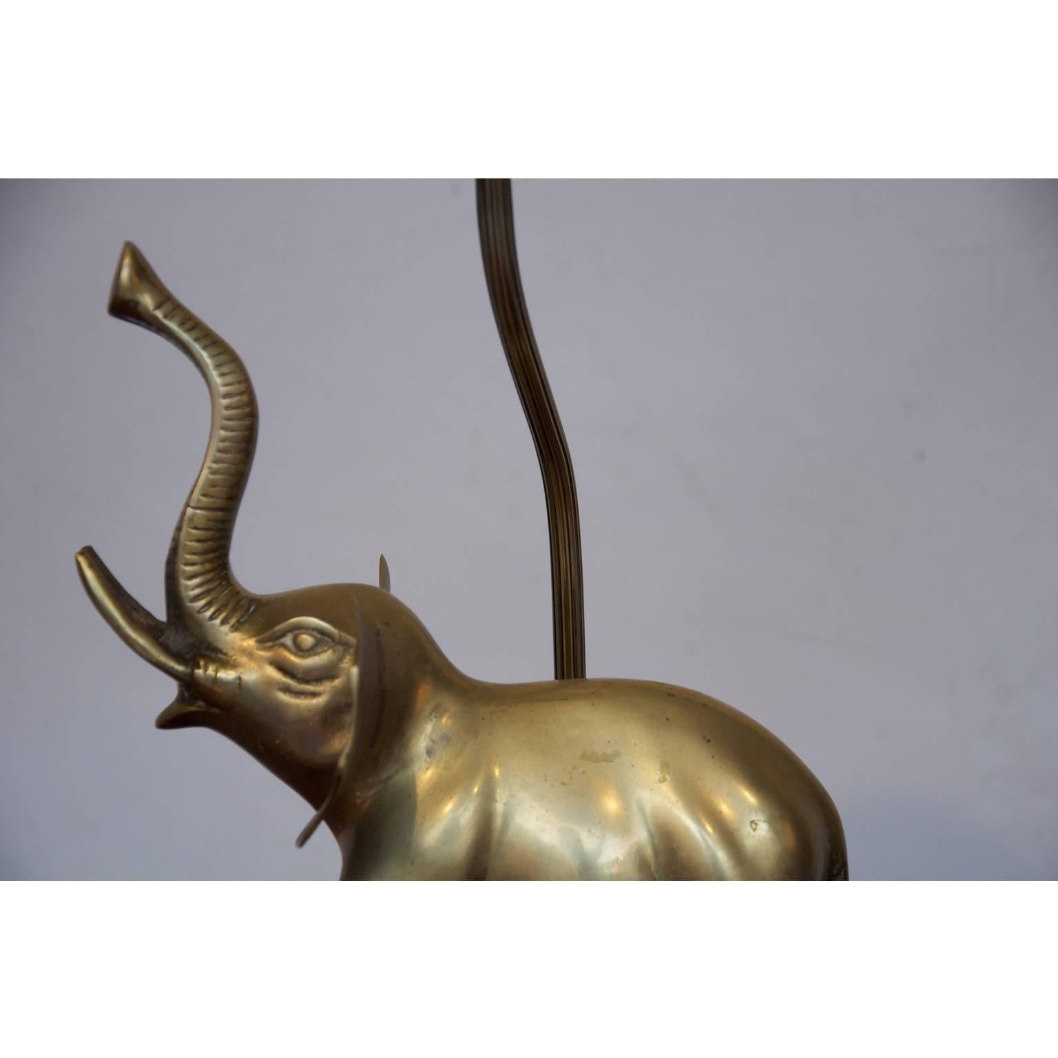 Maison Charles Style Table Lamp with Brass Elephant For Sale 3