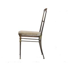 Antique Bronze and Velvet Elegant Dining Chair