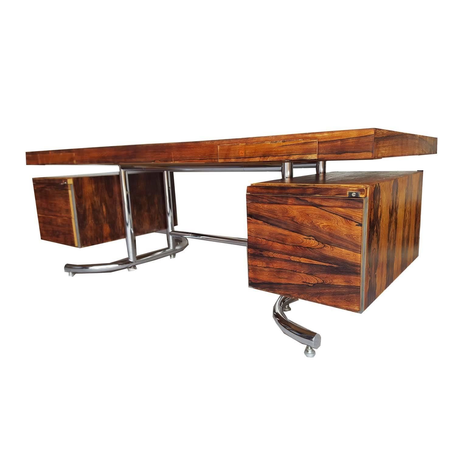 German Executive 1974 Office Desk Sets in Rosewood