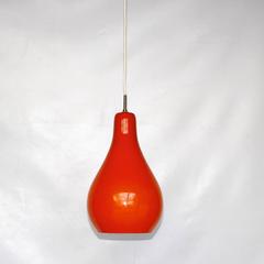 Orange Glass Pendant Light by Venini Murano, Italy, 1960