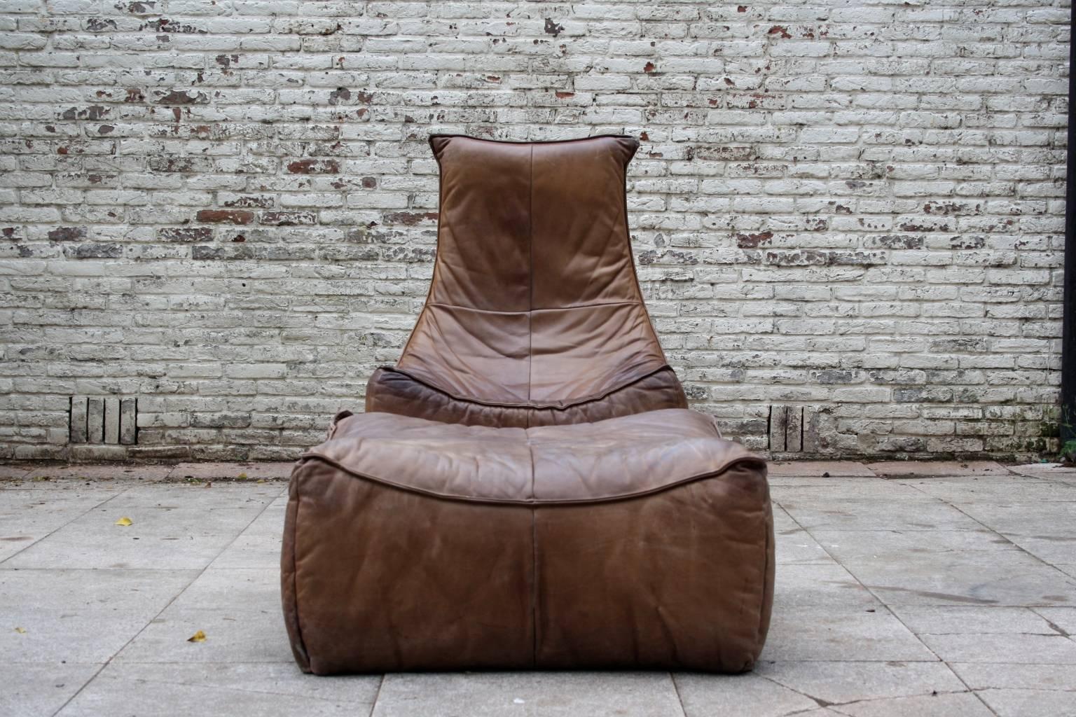 “the Rock” Lounge Chair and Ottoman by Gerard Van Den Berg for Montis, Dutch 70’ For Sale 1