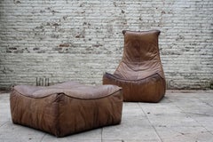 “the Rock” Lounge Chair and Ottoman by Gerard Van Den Berg for Montis, Dutch 70’
