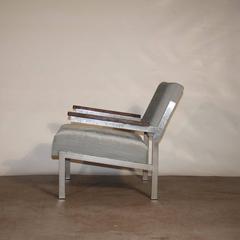 Mid-Century Dutch Design Lounge Chair with Rosewood Armrests