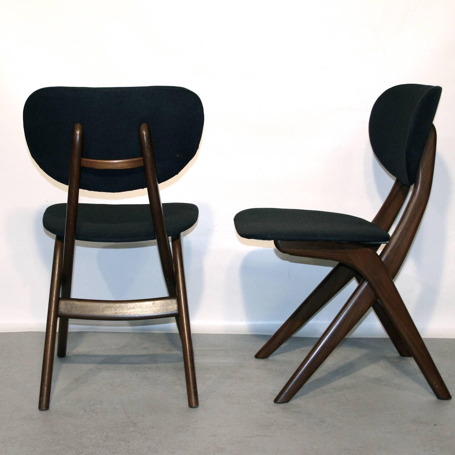 Mid-20th Century Dining Chairs by Louis Van Teeffelen for Wébé, Dutch Design, 1950s For Sale