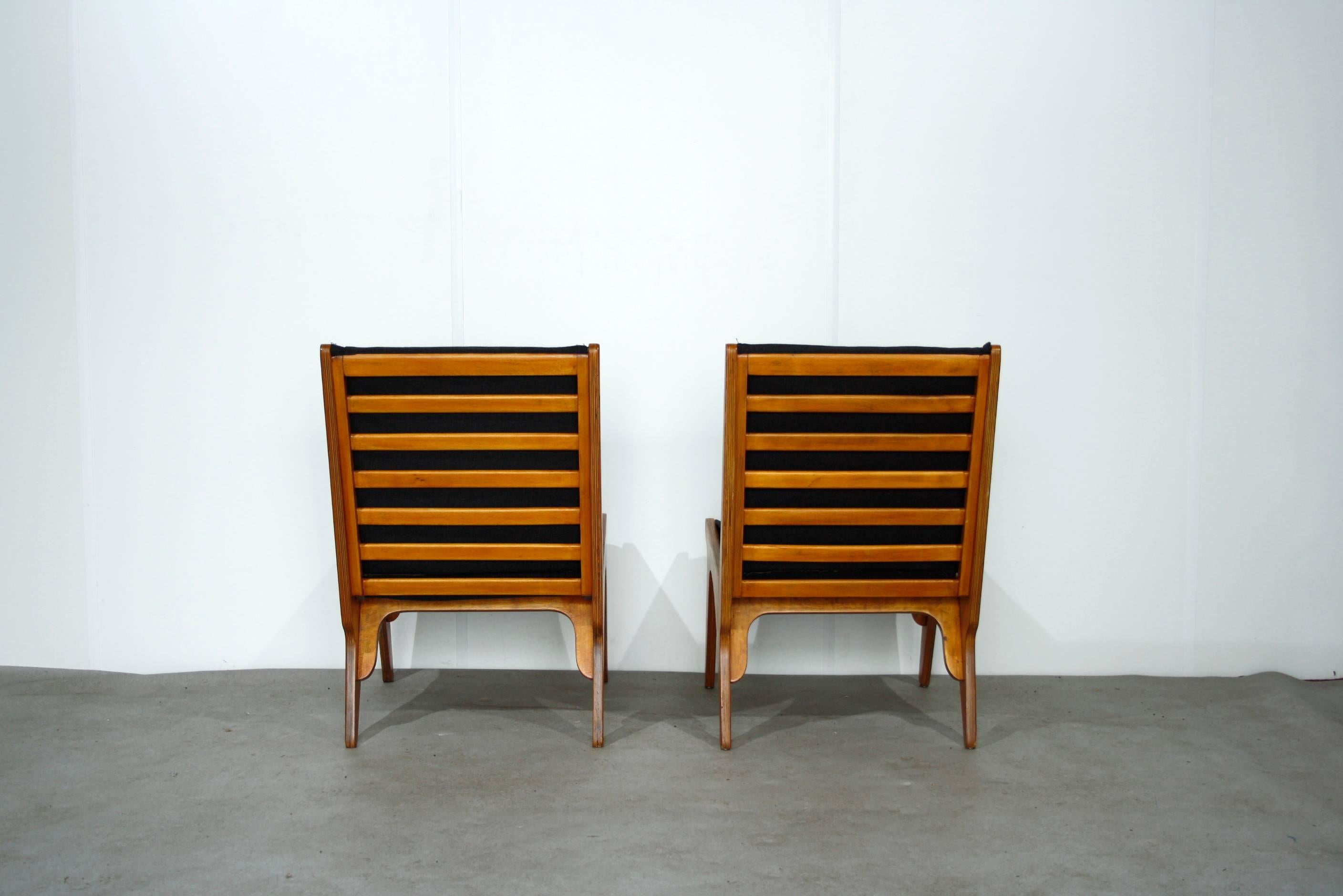 Pair of “Dordrecht” Lounge Chairs by W Van Gelderen for ’t Spectrum Dutch, 1951 In Good Condition In Lijnden, Noord-Holland