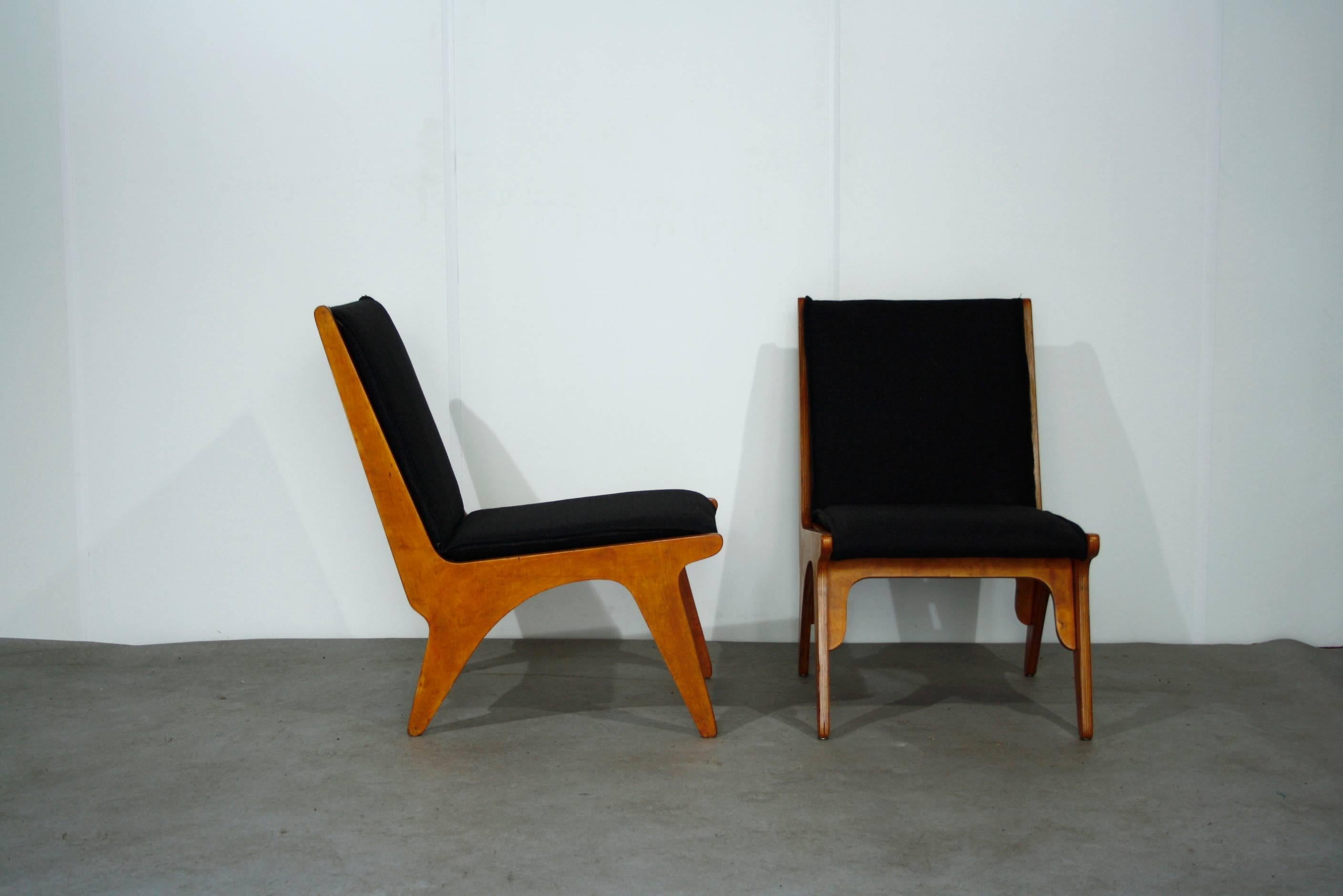 Mid-Century Modern Pair of “Dordrecht” Lounge Chairs by W Van Gelderen for ’t Spectrum Dutch, 1951